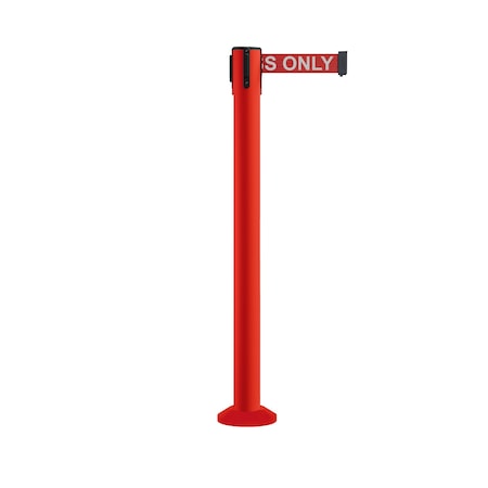 Stanchion Belt Barrier Fixed Base Red Post 16ft.Red Auth...Belt